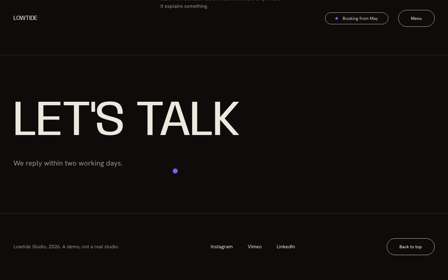 Contact and footer